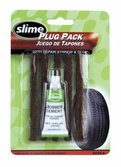 Slime 5 Piece Tire Plug Repair Kit with Cement - 20233 - Patches & Plugs