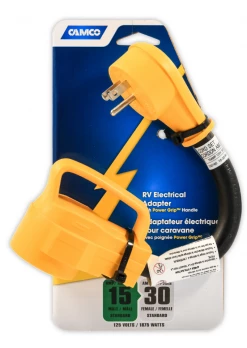Camco PowerGrip-Dogbone 12 Inch RV Electrical Adapter - 55163 - Adapters
