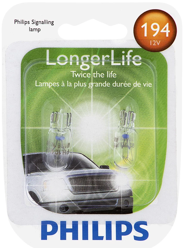 Phillips 194 LongerLife Mini Bulb 194LLB2 - Automotive Lighting 1 Phillips 194 LongerLife Mini Bulb 194LLB2 - Automotive Lighting