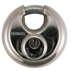 TRIMAX Stainless Steel 70mm Round Pad Lock - 10mm Shackle TRP170 - Hitches