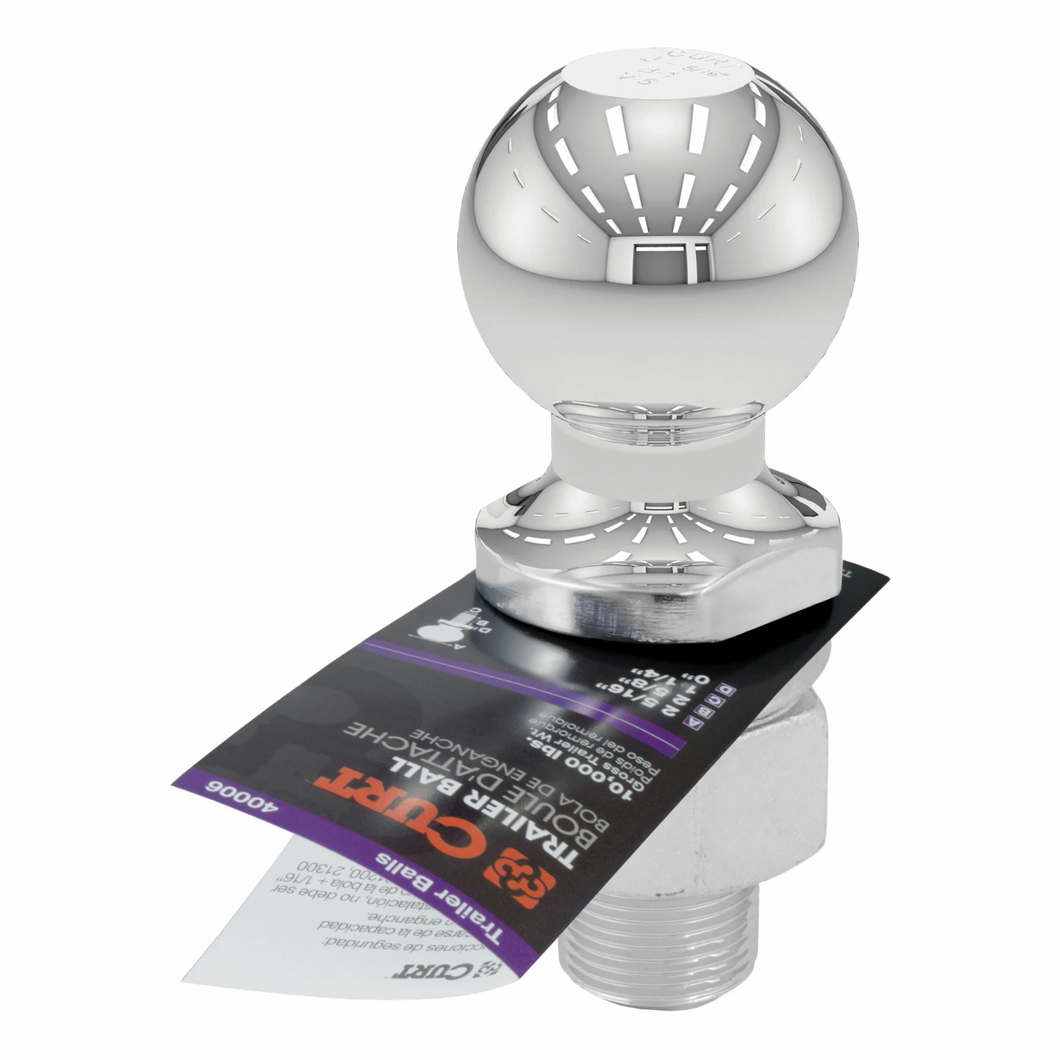 Curt Ball 2 5/16 x 1 1/4 x 2 1/4 40006 - Hitch Pins, Clips & Accessories 1 Curt Ball 2 5/16 x 1 1/4 x 2 1/4 40006 - Hitch Pins, Clips & Accessories