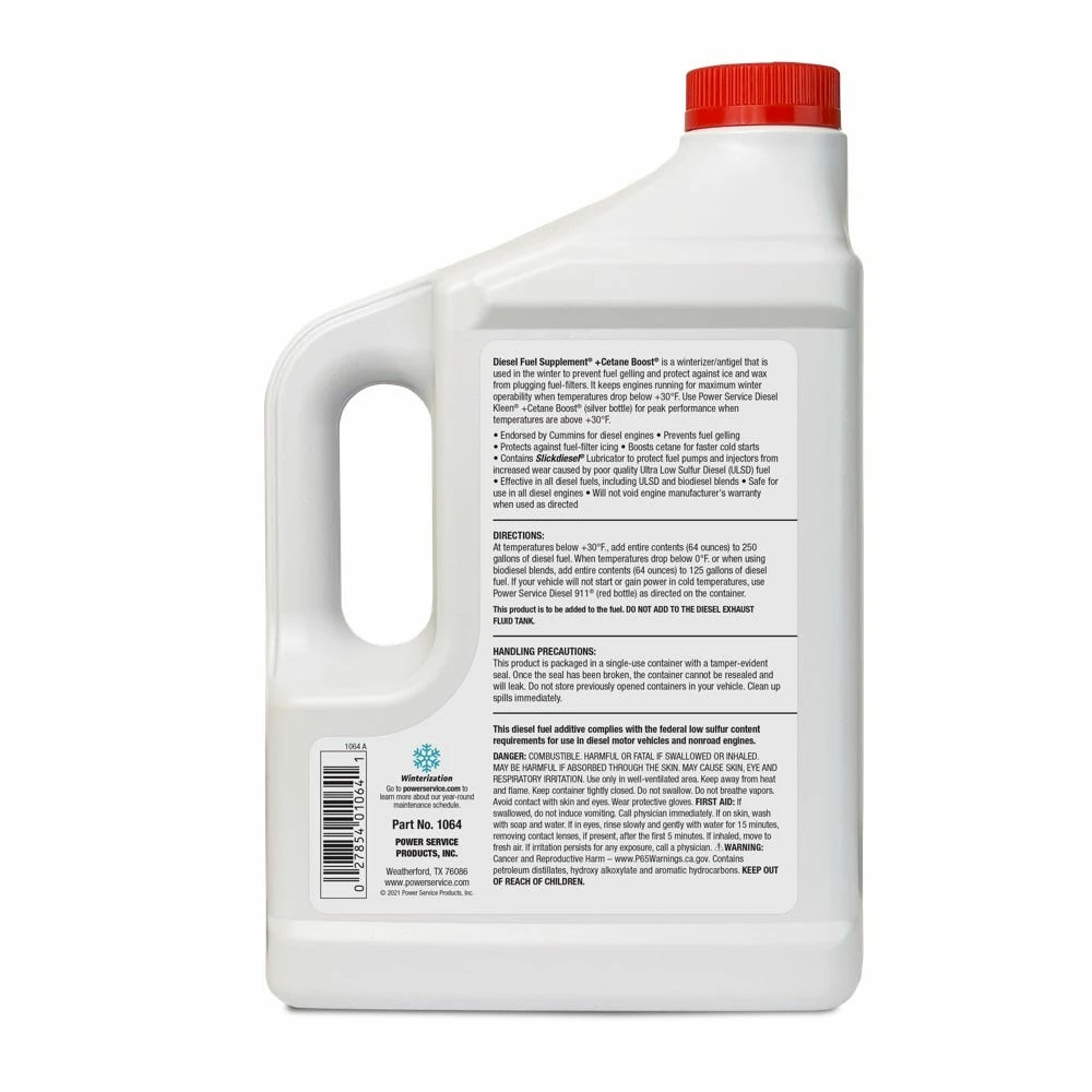 Power Service Products, Inc. Power Service Products Diesel Fuel Supplement +Cetane Boost, 64 oz. - 1064 - Gasoline Additives 2 Power Service Products, Inc. Power Service Products Diesel Fuel Supplement +Cetane Boost, 64 oz. - 1064 - Gasoline Additives - Image 2