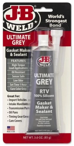 J.B. Weld J-B Weld Ultimate Grey RTV Silicone Gasket Maker and Sealant, 3 oz. - 32327