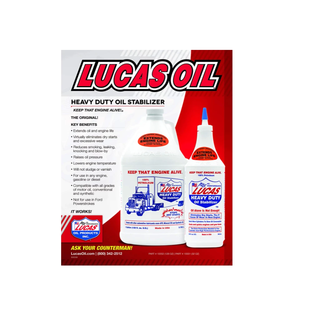 Lucas Heavy Duty Oil Stabilizer, 1 Quart - 10001 - Motor Oil 2 Lucas Heavy Duty Oil Stabilizer, 1 Quart - 10001 - Motor Oil - Image 2