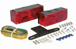 Optronics Waterproof Low Profile Stop/Turn/Tail Light Kit With License Plate Bracket And 25Ft Wiring Harness - Accessories & Gear