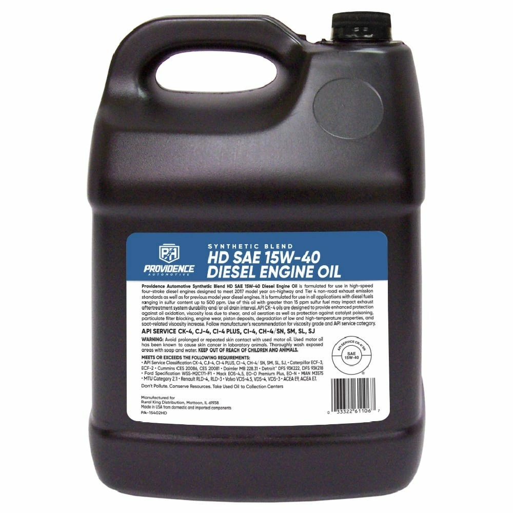 Providence Automotive Synthetic Blend HD SAE 15W-40 Diesel Engine Oil, 2 Gallon - PA-15402HD - Motor Oil 2 Providence Automotive Synthetic Blend HD SAE 15W-40 Diesel Engine Oil, 2 Gallon - PA-15402HD - Motor Oil - Image 2