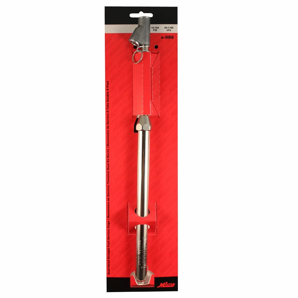 Milton Dual Head Straight Foot Service Gauge - S-986 - Gauges 2 Milton Dual Head Straight Foot Service Gauge - S-986 - Gauges - Image 2