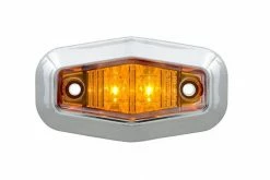 Optronics 2-Led Yellow Mini Surface Mount Marker/Clearance Light Kit With Chrome Bezel - Accessories & Gear