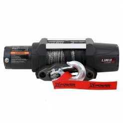 X-Power 5500 lb. 12V DC UTV Winch with Synthetic Rope - 10801030 - UTV Accessories