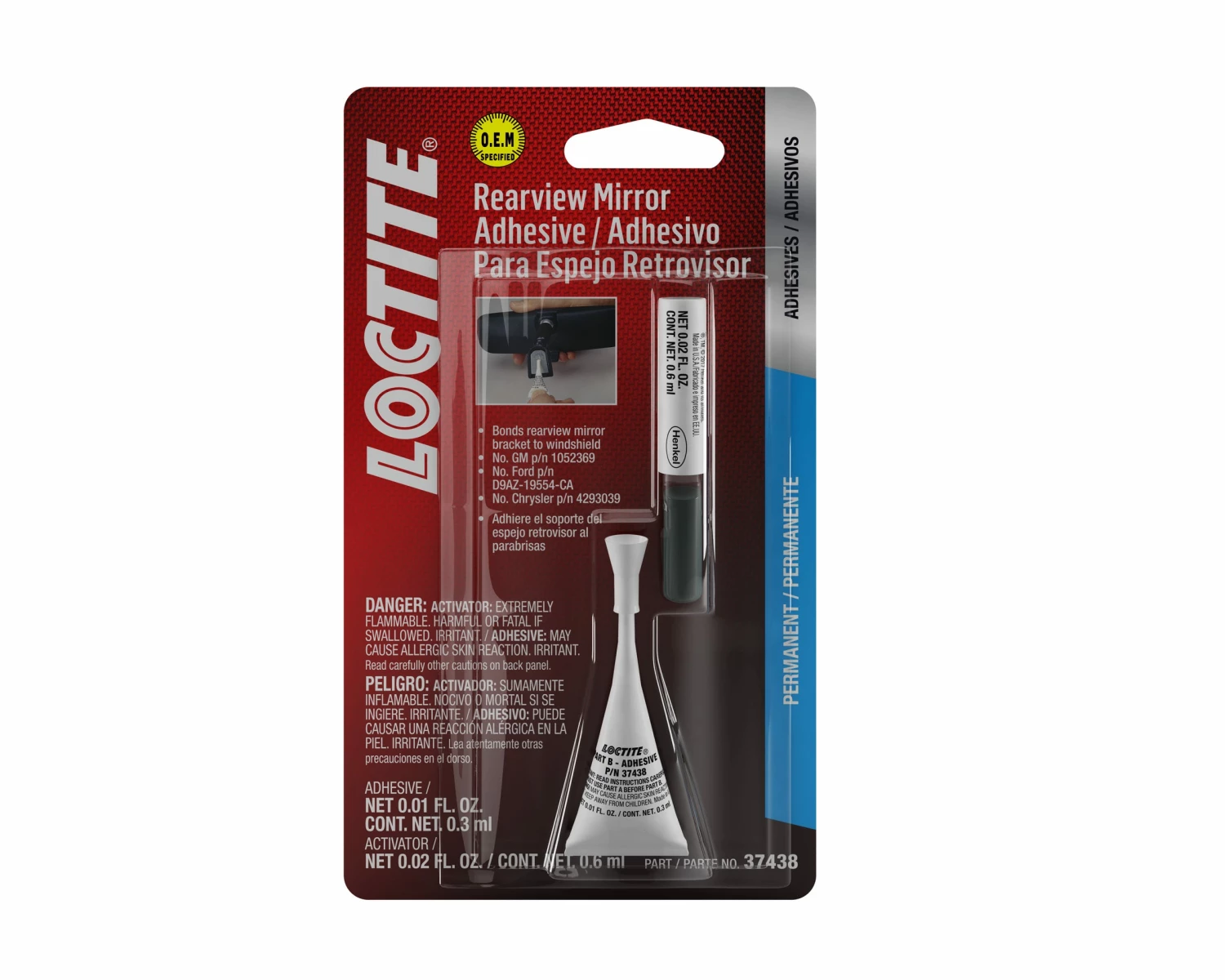 Loctite Rearview Mirror Adhesive 0.33 cc Kit 37438 - Adhesives