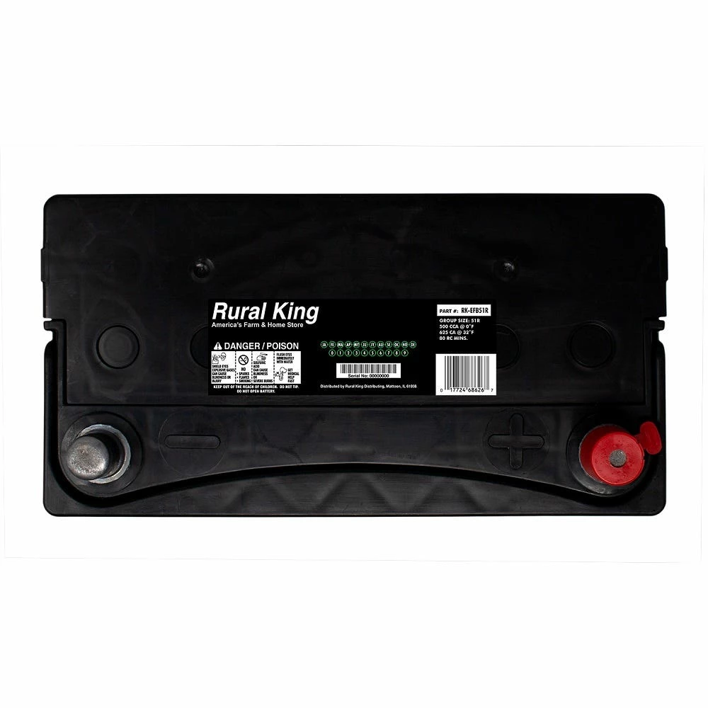 Rural King Premium EFB Automoitive Battery - Rural King-EFB51R - Batteries & Accessories 2 Rural King Premium EFB Automoitive Battery - Rural King-EFB51R - Batteries & Accessories - Image 2