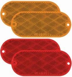 Optronics Oblong Red And Yellow Self Adhesive/Screw Mount Reflector Kit - Accessories & Gear