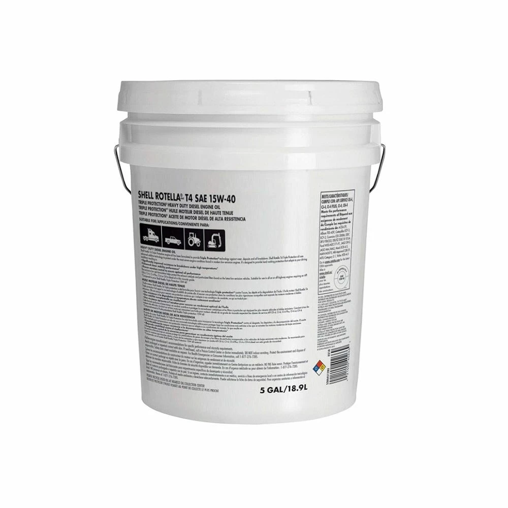 Shell Rotella T4 15W-40 Heavy Duty Motor Oil, 5 Gallon Bucket -550045128U 2 Shell Rotella T4 15W-40 Heavy Duty Motor Oil, 5 Gallon Bucket -550045128U - Image 2